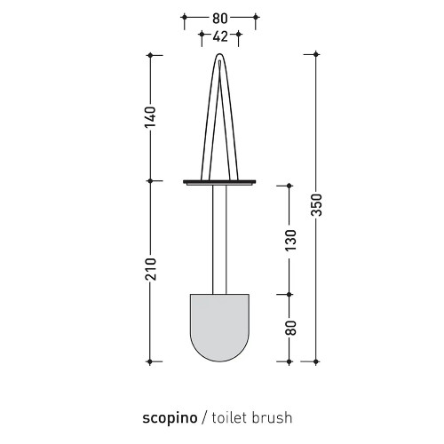Porta scopino da appoggio Fold in cromo - Flaminia