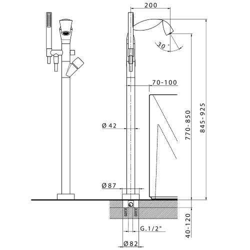Miscelatore vasca freestanding Fold cromo - Flaminia