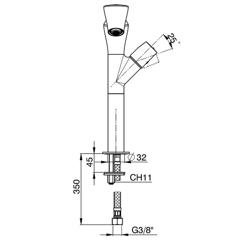 Miscelatore lavabo alto Fold 28 cm cromo - Flaminia