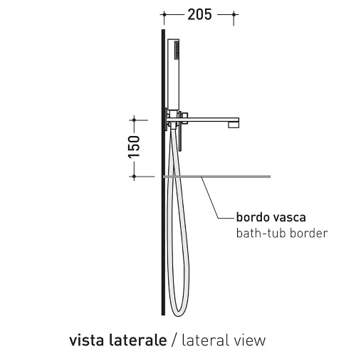 Set vasca incasso One con erogazione e doccetta - Flaminia