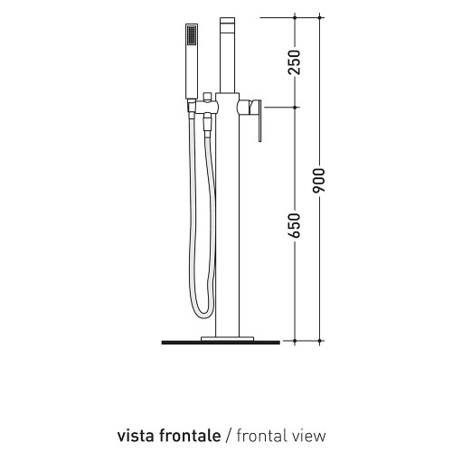 Miscelatore vasca freestanding One con doccetta - Flaminia