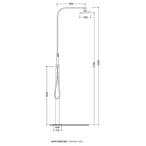 Erogatore doccia freestanding One con miscelatore - Flaminia