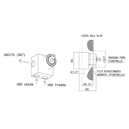 Miscelatore monocomando doccia One incasso cromo - Flaminia