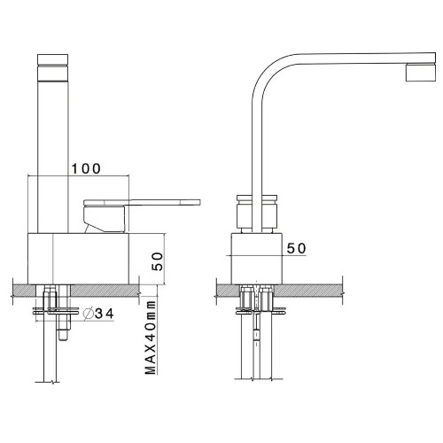 Miscelatore monocomando One per lavabo cromo - Flaminia