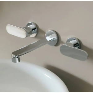 Rubinetto per lavabo a parete One con tre fori cromo – Flaminia 2