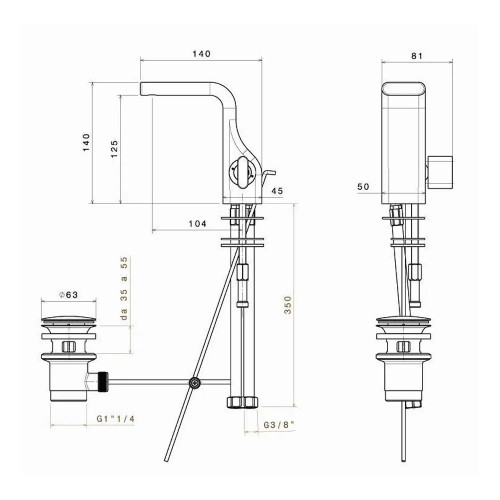 Miscelatore monocomando per bidet Nokè nero opaco - Flaminia