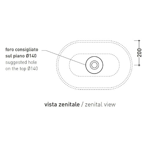 Lavabo da appoggio Pass 62 cm bianco lucido - Flaminia