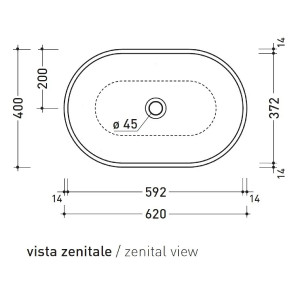 Lavabo da appoggio Pass 62 cm bianco lucido - Flaminia 2