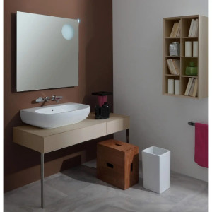 Lavabo da appoggio o sospeso Pass 72 cm bianco lucido - Flaminia 2