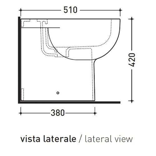 Bidet a terra filomuro monoforo Quick con troppopieno bianco lucido -
