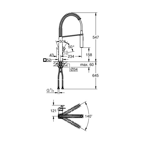 Miscelatore monocomando per lavello EuroCube satinato super steel Groh