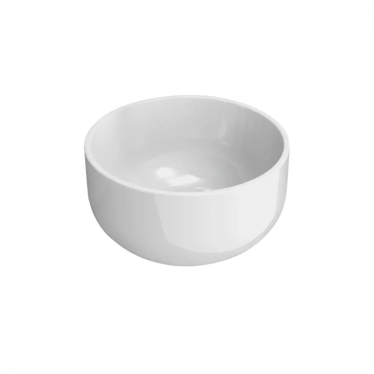 Lavabo da appoggio Saltodacqua senza troppopieno 42 cm bianco lucido -