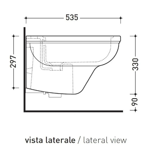 Bidet sospeso monoforo Efi con troppopieno bianco lucido – Flaminia