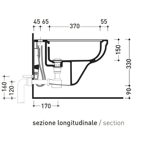 Bidet sospeso monoforo Efi con troppopieno bianco lucido – Flaminia