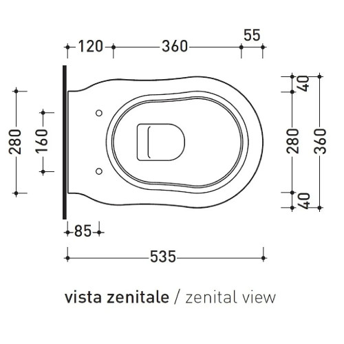 Vaso sospeso Efi senza sedile bianco lucido – Flaminia