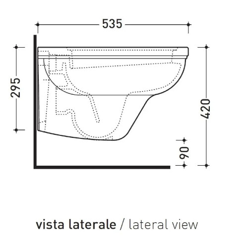 Vaso sospeso Efi senza sedile bianco lucido – Flaminia