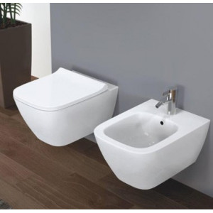Vaso Wc sospeso serie Smyle square bianco lucido Geberit 2