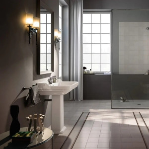 Lavabo sospeso o su colonna Efi 64 cm con troppopieno bianco lucido - 2