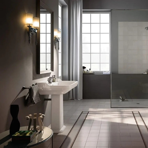 Lavabo sospeso o su colonna Efi 64 cm con troppopieno bianco lucido -