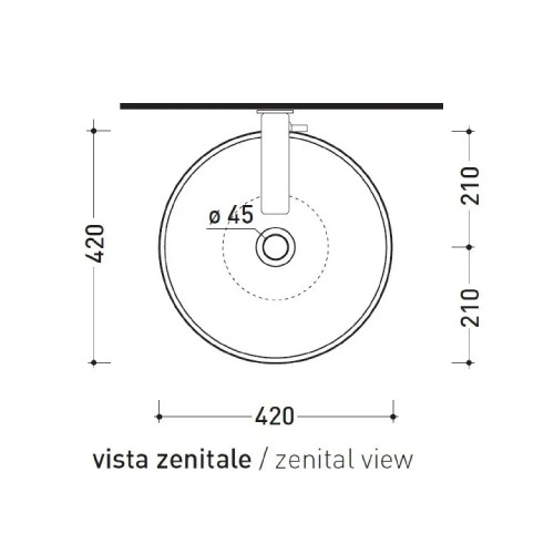 Lavabo rotondo da appoggio Boll 42 cm bianco lucido - Flaminia