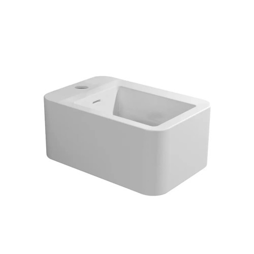 Bidet sospeso monoforo Nile con troppopieno bianco lucido – Flaminia
