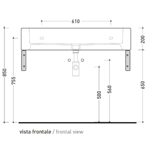 Lavabo da appoggio o sospeso Acquagrande 100 cm - Flaminia