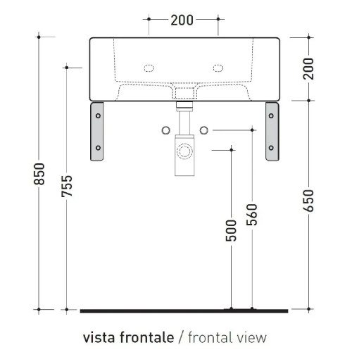 Lavabo da appoggio o sospeso Acquagrande 60 cm - Flaminia