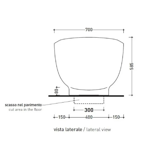 Vasca da bagno freestanding IO 165x70 cm - Flaminia