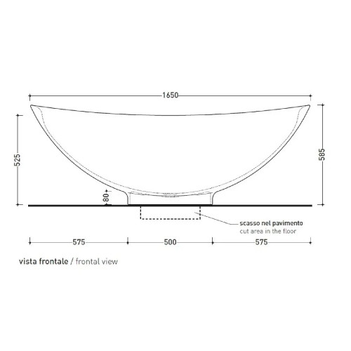 Vasca da bagno freestanding IO 165x70 cm - Flaminia