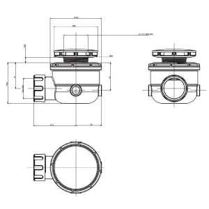 Piletta per piatti doccia Ø 90 mm in ceramica bianco lucido - Flaminia 2
