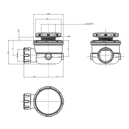 Piletta per piatti doccia Ø 90 mm cromo - Flaminia