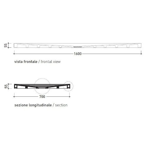 Piatto doccia rettangolare Water Drop 160x70 cm - Flaminia | Design el