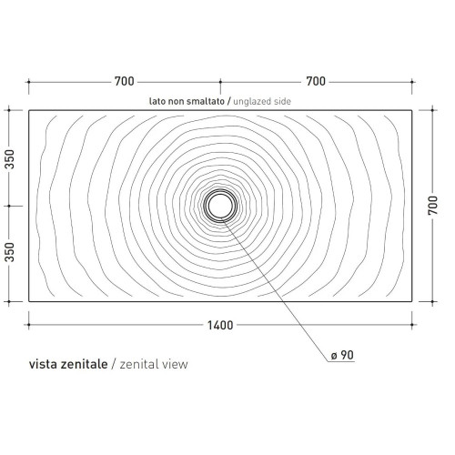 Piatto doccia rettangolare Water Drop 140x70 cm - Flaminia
