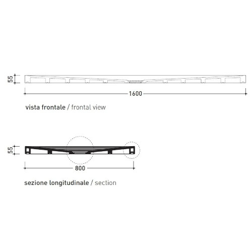 Piatto doccia rettangolare Water Drop 160x80 cm - Flaminia