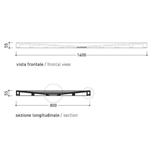 Piatto doccia rettangolare Water Drop 140x80 cm - Flaminia | Design es