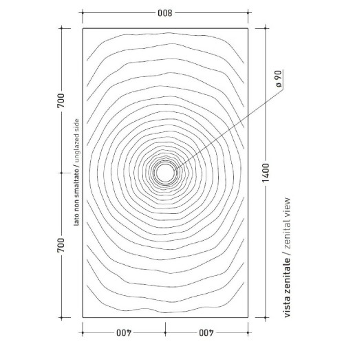 Piatto doccia rettangolare Water Drop 140x80 cm - Flaminia | Design es