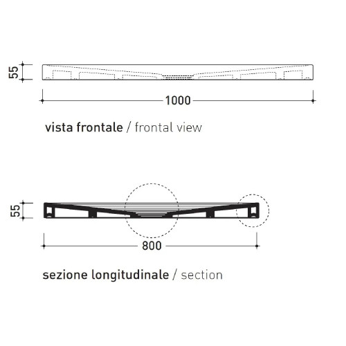 Piatto doccia rettangolare Water Drop 100x80 cm - Flaminia