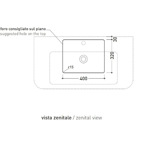 Lavabo da appoggio o sospeso Madre 95 cm - Flaminia