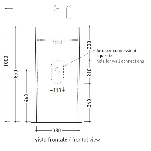 Lavabo a colonna Monowash 40 cm - Flaminia