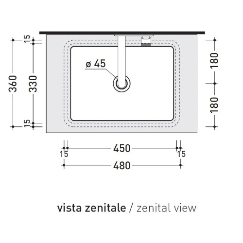 Lavabo sottopiano Miniwash 48 cm - Flaminia