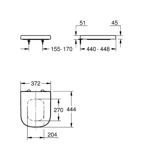Coprivaso Euro Ceramic bianco lucido con chiusura rallentata - Grohe