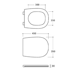 Coprivaso con chiusura rallentata 35x45 cm Daily bianco opaco - Globo 2