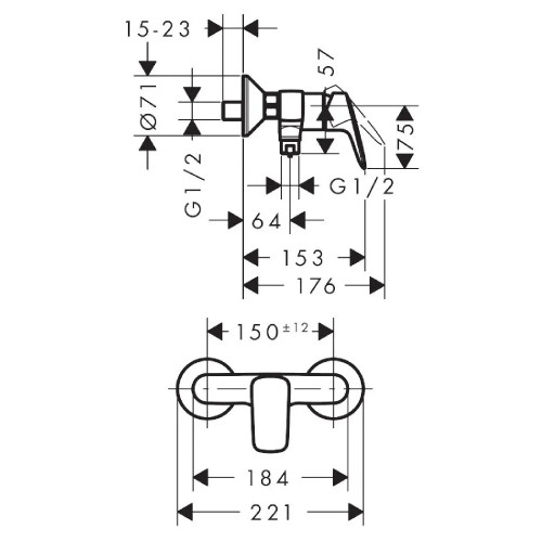 Miscelatore Monocomando Doccia Esterno Logis Cromo | Hansgrohe