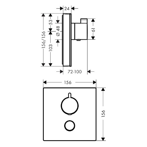 Miscelatore Termostatico Incasso ShowerSelect Glass Cromo - Hansgrohe