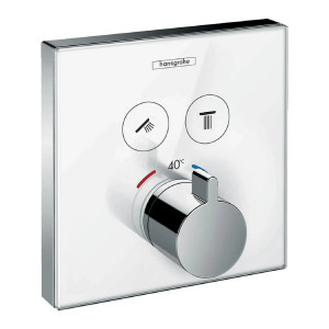 Miscelatore Termostatico Incasso 2 Utenze ShowerSelect Glass Bianco/Cr