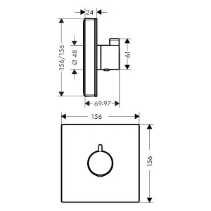 Miscelatore Termostatico Incasso ShowerSelect Glass Bianco/Cromo - Han 2