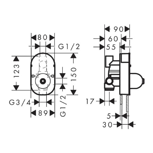 Corpo Incasso Miscelatore Monocomando Vasca ad Incasso - Hansgrohe