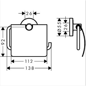 Porta rotolo con coprirotolo Logis Universal cromo - Hansgrohe | Elega 2