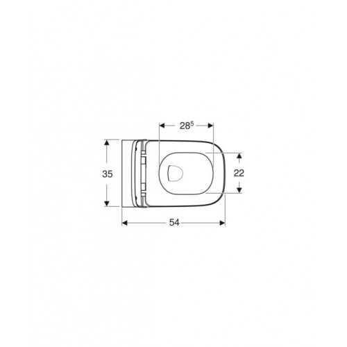 Vaso Wc sospeso serie Smyle square bianco lucido Geberit
