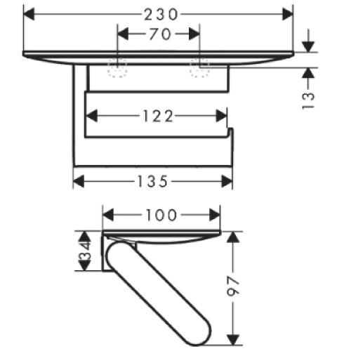 Porta Rotolo con Mensola WallStoris Nero Opaco - Hansgrohe | Meglioalg